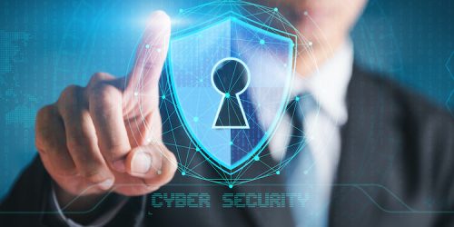 Businessman prevent security the concept information networks,technology internet and business digital information.