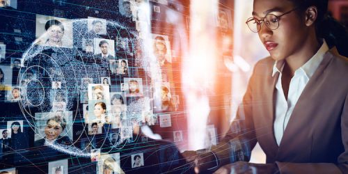 Global communication network concept. Social media. Worldwide business.