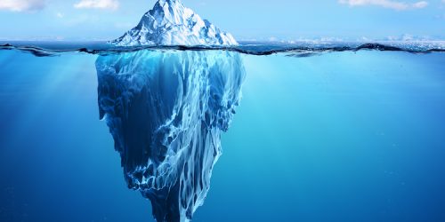 Iceberg - Hidden Danger And Global Warming Concept - 3d Illustration